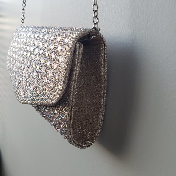 D'margeaux New York Evening Clutch - Champagne/Sparkling Pink Rhinestones - Picture 10 of 12